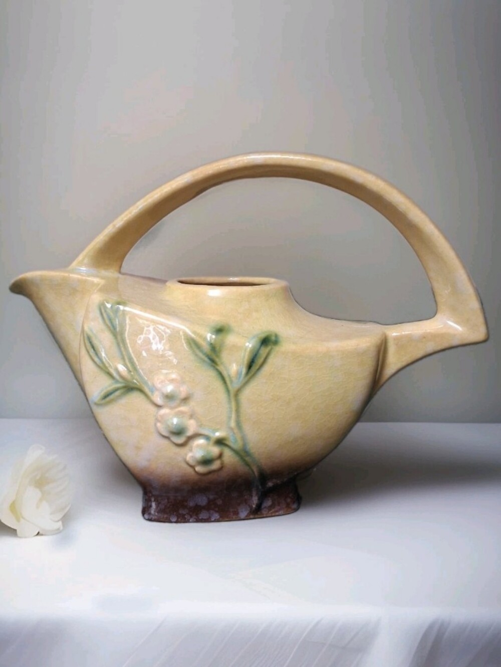 Vintage Roseville Pottery Wincraft Green Teapot 2TP No Lid
